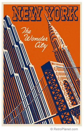 Retro New York City Travel Poster