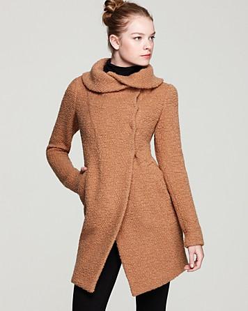 Dawn Levy Adelaide Bouclé Knit Coat with Shawl Collar