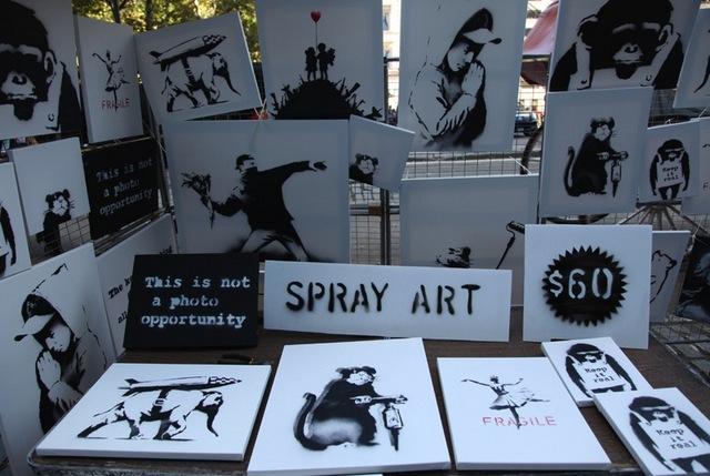 Day 13: Spray Art for Sale Ignored in a Stall at Central Park