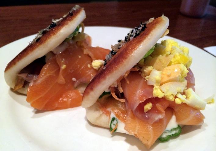 Momofuku Ssam Bar Salmon bun