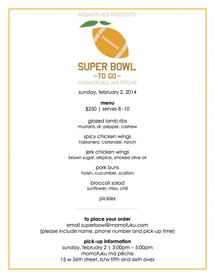 ma peche superbowl menu