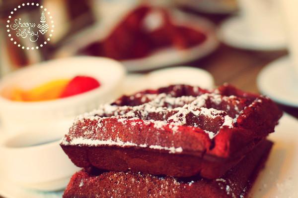 Red velvet Belgian Waffles