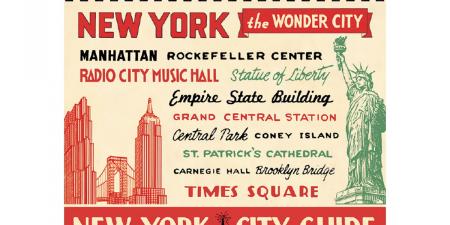 NYC Vintage Travel Guide Poster