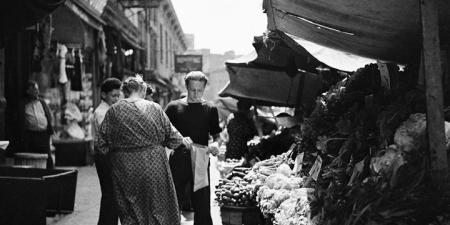Italian vegetable sidewalk stand, on Bleeker Street